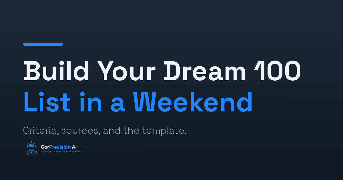 How to Build Your Dream 100 List in a Weekend (Criteria, Sources, and the Template That Works)