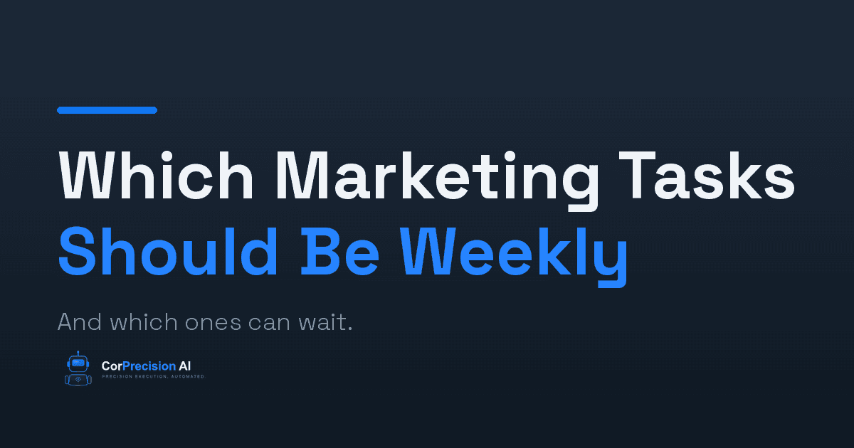 Which Marketing Tasks Should Actually Be Weekly (and Which Ones Can Wait for the Quarter)